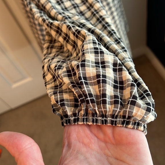 NWOT Andree by Unit - Plaid Ruffled Long Sleeve Dress - Picture 3 of 6